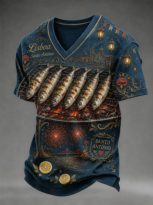 Homem Portugal Dia de Santo António V-neck T-shirt