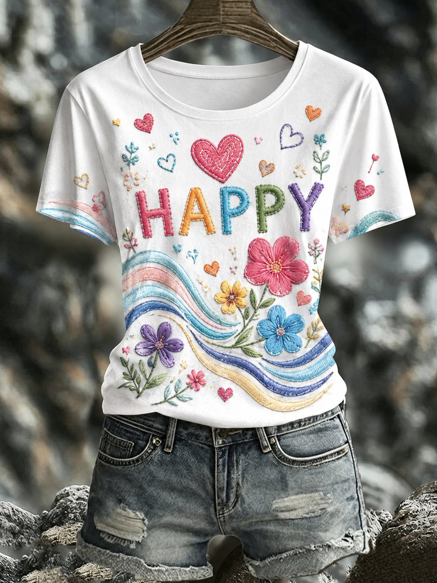 Camiseta com estampa artística comemorativa do Dia de Santo Antônio (Portugal) para mulheres