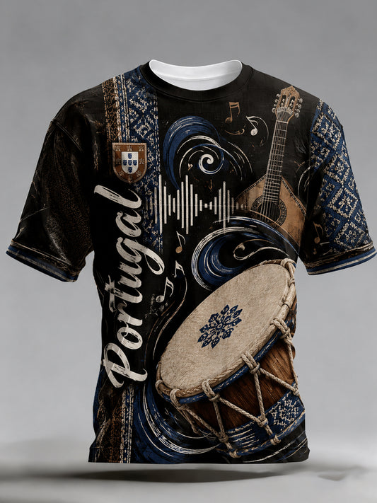 Camiseta com estampa artística comemorativa do Dia de Santo Antônio (Portugal) para homens