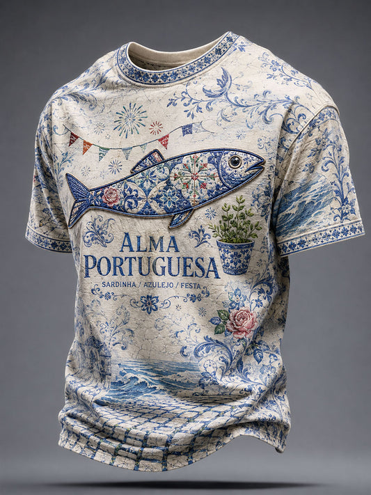 Camiseta estampada com arte do Festival dos Santos Populares masculino