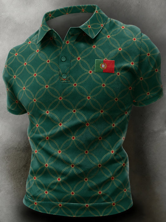 Men's Portugal Football Fan Polo Art-Print