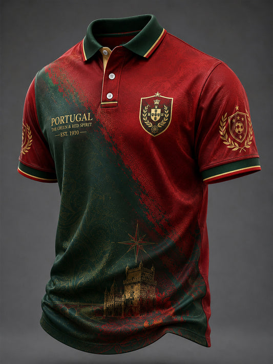 Futebol Português Masculino de Impressão Casual Top