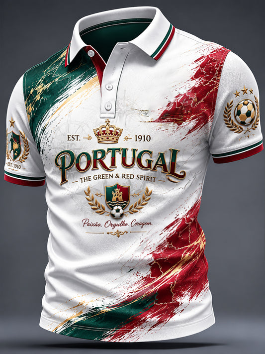 Blusa casual masculina com estampa de futebol português