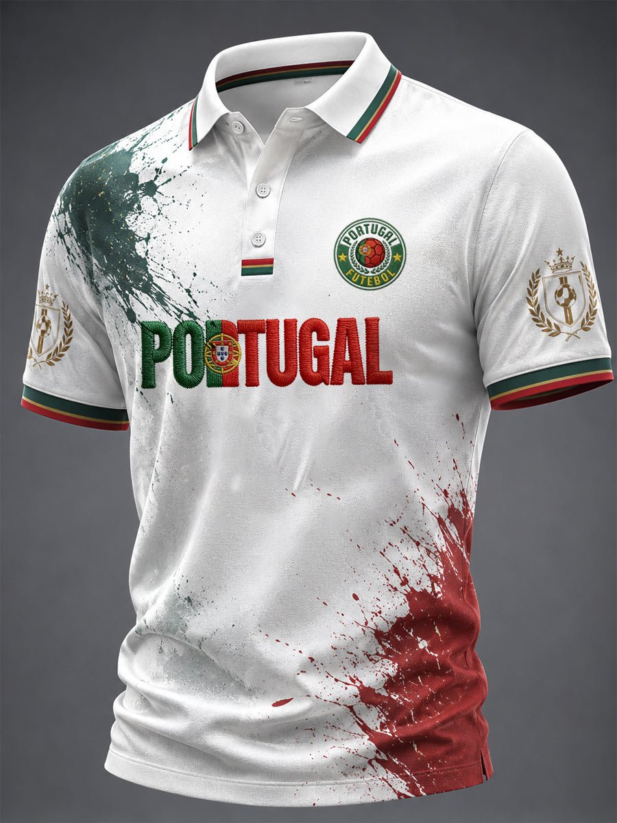 Blusa casual masculina com estampa de futebol português