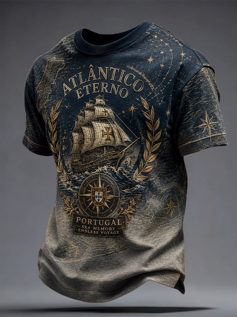 Camiseta estampada com arte do Festival dos Santos Populares de Portugal para homens