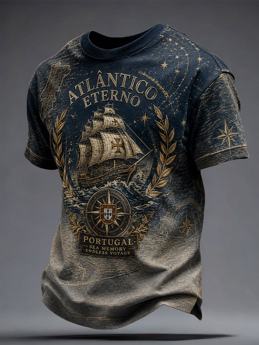 Camiseta estampada com arte do Festival dos Santos Populares de Portugal para homens
