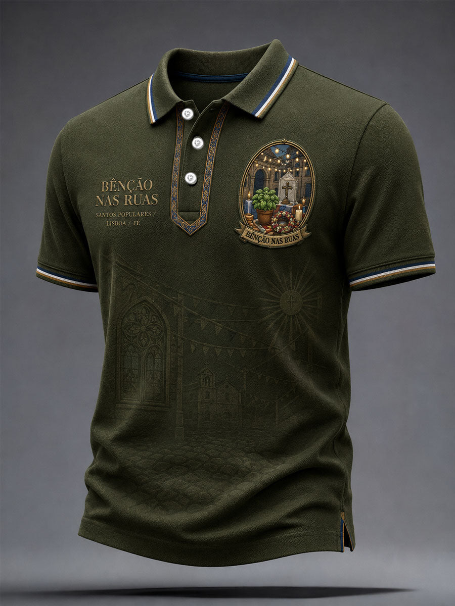 Camisetas Casuais com Estampa Artística do Festival dos Santos Populares de Portugal para Homens
