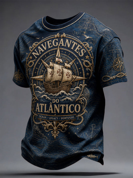 Camiseta estampada com arte do Festival dos Santos Populares de Portugal para homens