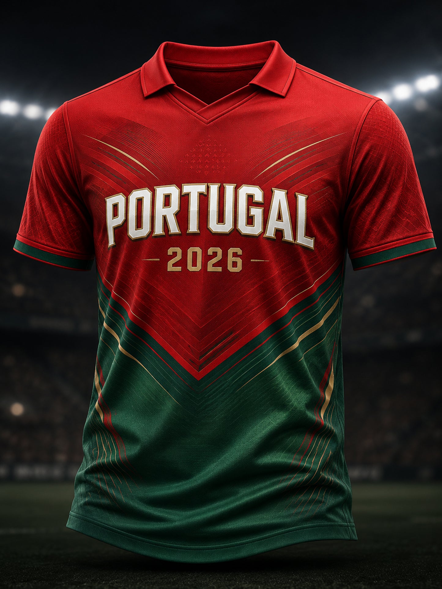 Futebol masculino Portugal fã Art Print V-Neck Top