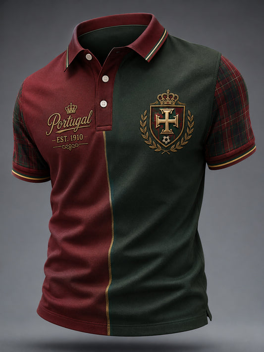 Blusa casual masculina com estampa de futebol português