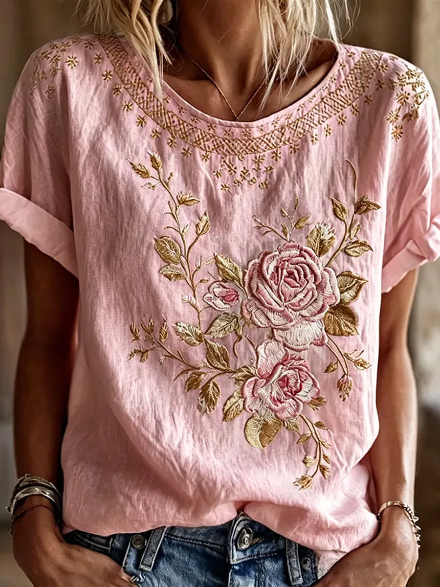 Câncer de mama feminino rosa flores imprimir camiseta casual