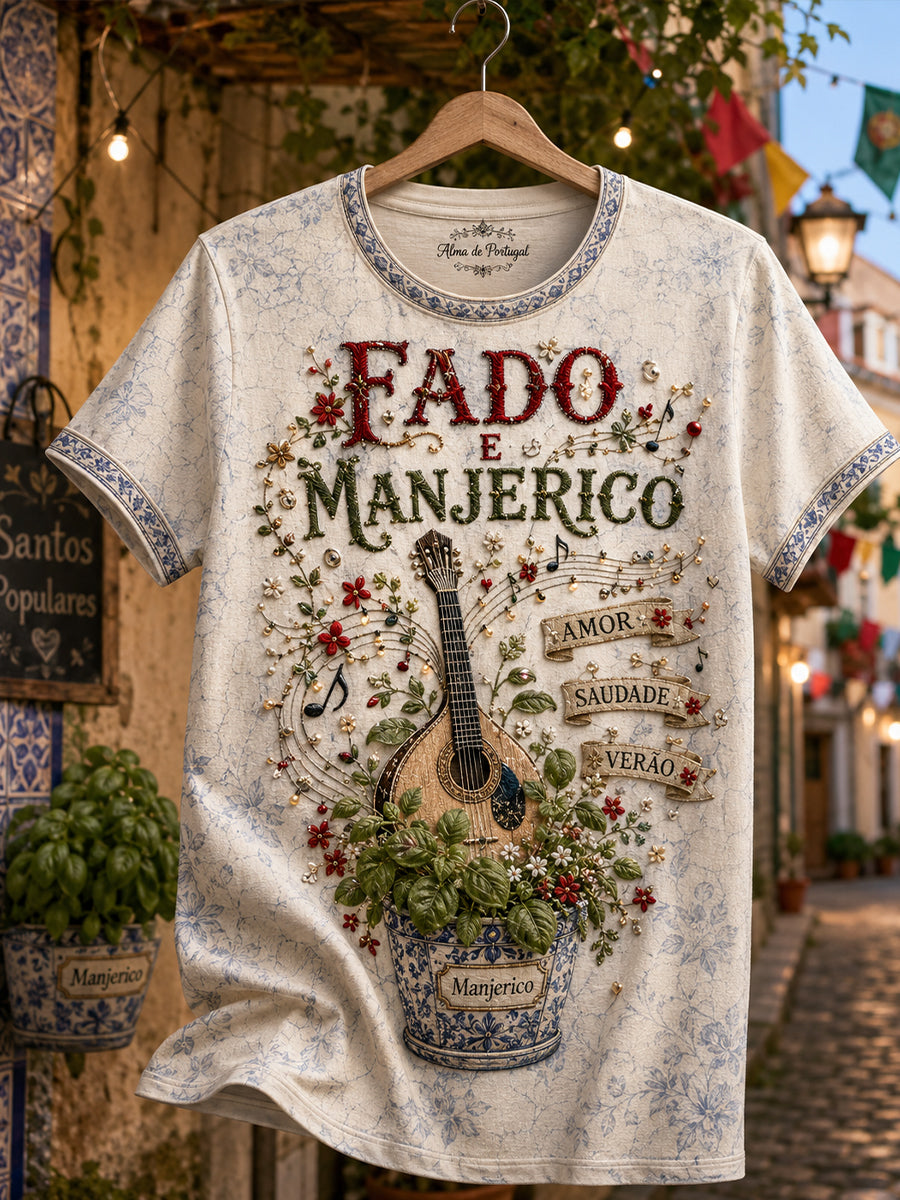 Unisex Festival dos Santos Populares Portugal Art Fado Amante Camiseta Estampada