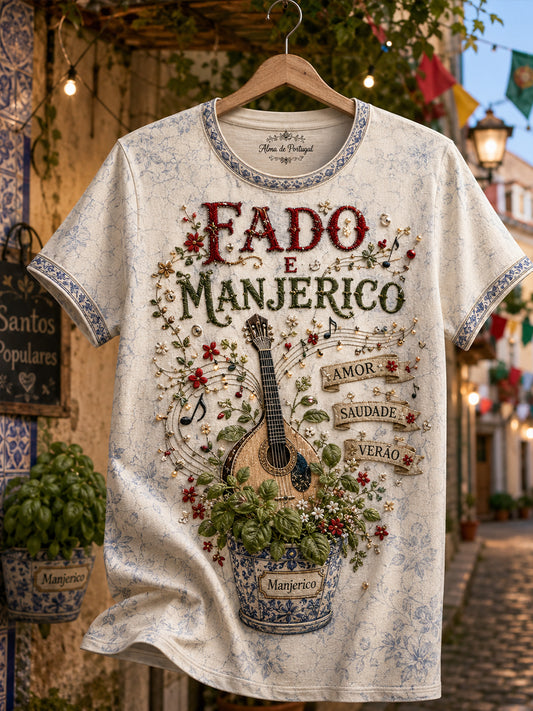 Unisex Festival dos Santos Populares Portugal Art Fado Amante Camiseta Estampada