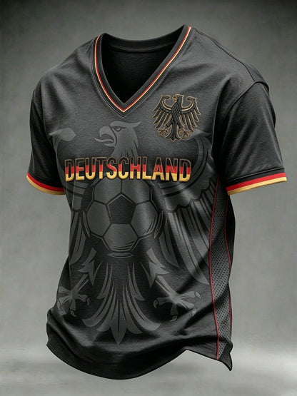 Herren-T-Shirt mit deutschem Fußball-Lover-Print