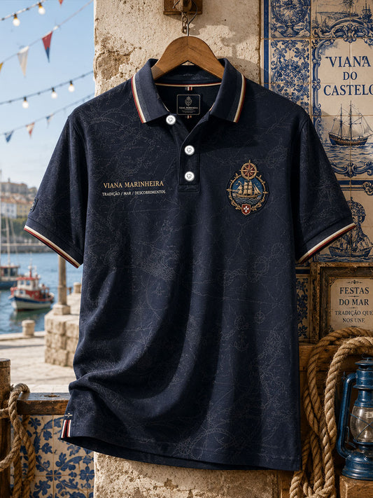 Camisetas casuais estampadas com arte das Festas d’Agonia, Portugal, para homens