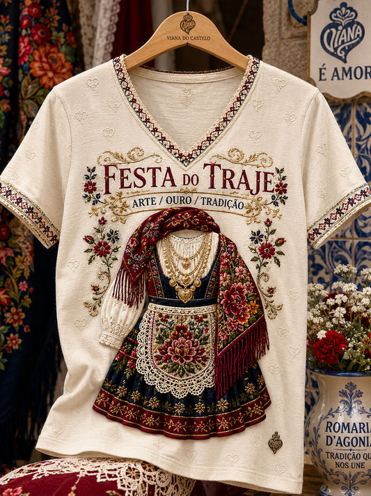 Women's Festas d'Agonia Portugal Arte Estampada T-shirt