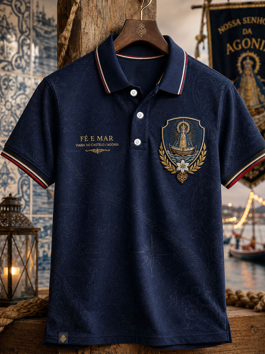 Camisetas casuais estampadas com arte das Festas d’Agonia, Portugal, para homens