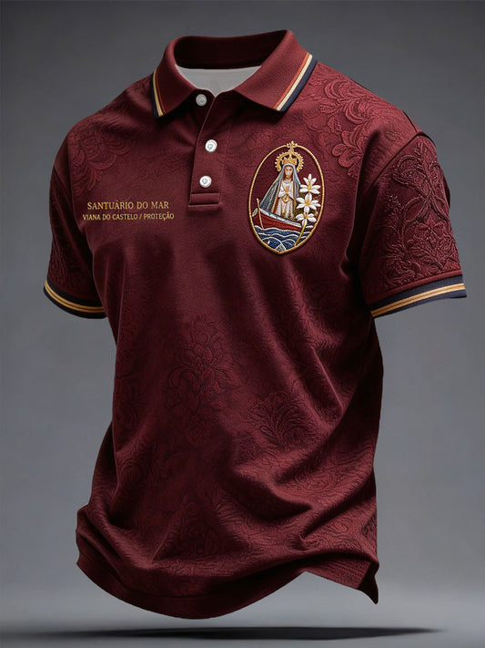 Camisetas casuais estampadas com arte das Festas d’Agonia, Portugal, para homens
