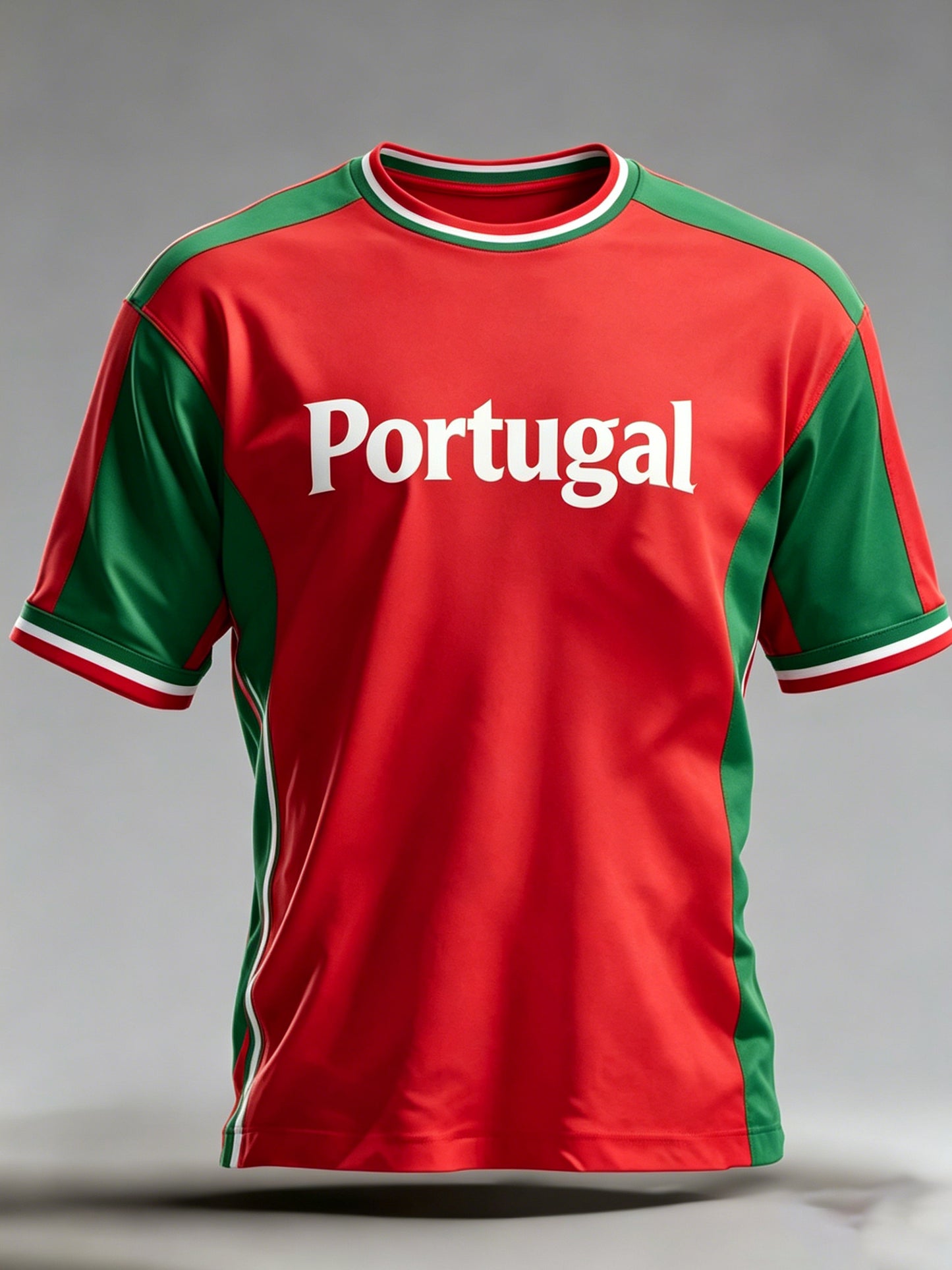 Portugal jogo de futebol masculino torcendo gravado texturizado arte impressão t-shirt