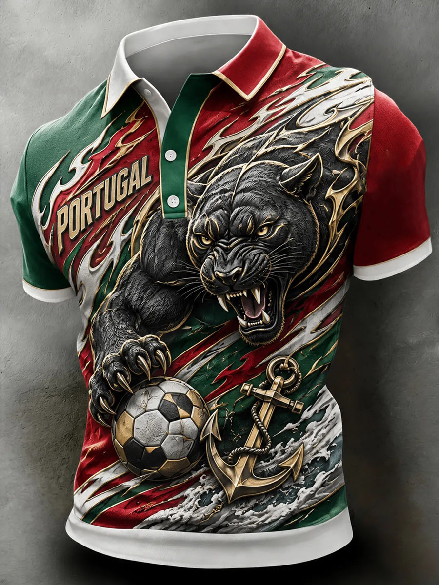 Camisa masculina de futebol inspirada em Portugal