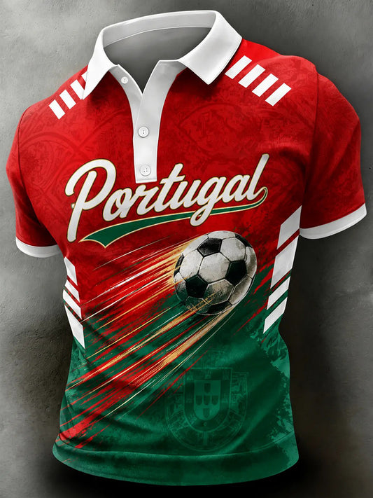 Camisa masculina de futebol inspirada em Portugal