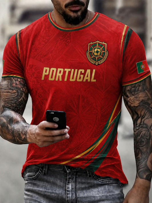 Camiseta masculina com estampa da seleção de futebol de Portugal