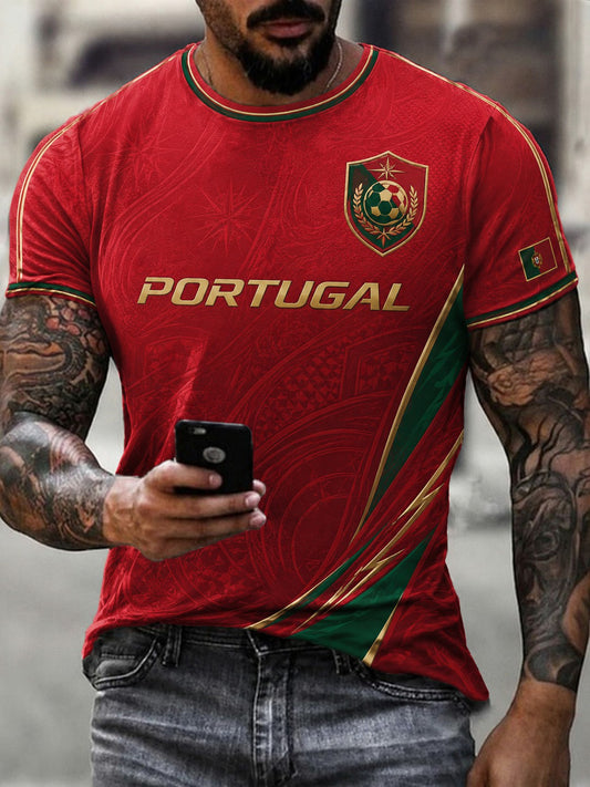 Camiseta masculina com estampa da seleção de futebol de Portugal