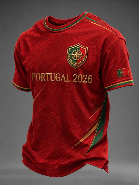 Camiseta masculina com estampa da seleção de futebol de Portugal