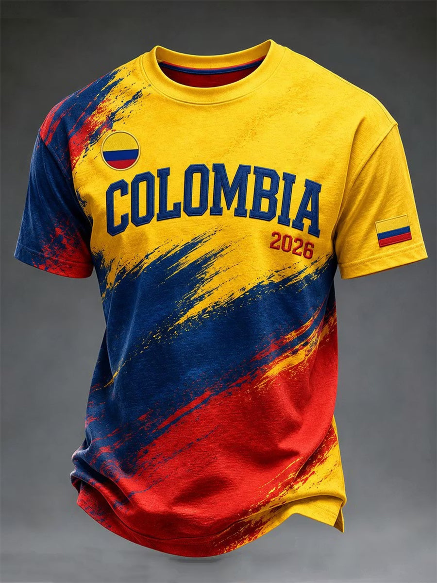 Camiseta casual unissex de futebol colombiano