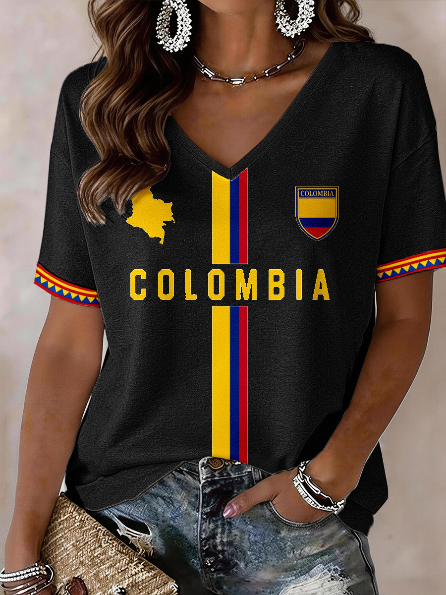 Camiseta Colombia V-Neck Feminina