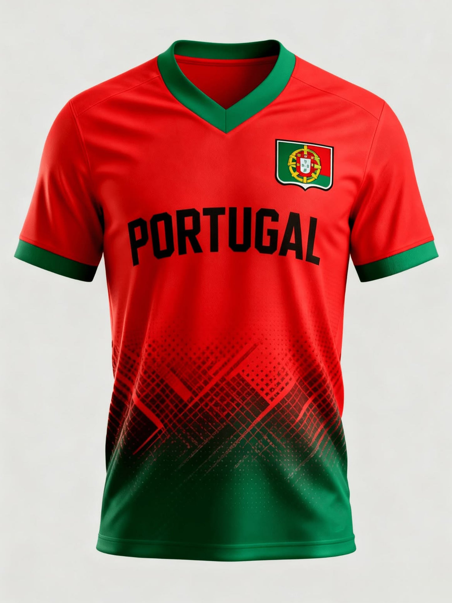Camiseta com estampa artística de torcida, tema futebol português, para homens