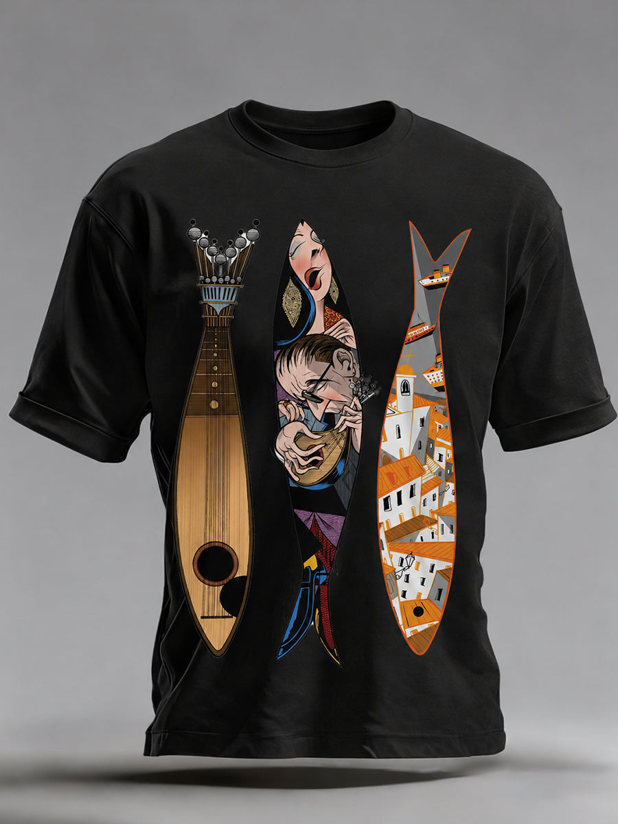 Camiseta de Impressão Artística Cultural Dia de São do Povo Português Masculino