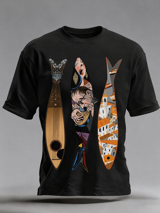 Camiseta de Impressão Artística Cultural Dia de São do Povo Português Masculino