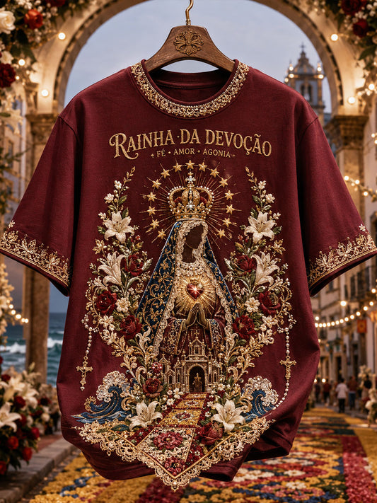 Women's Festas d'Agonia Portugal Art Printed Linho T-Shirt