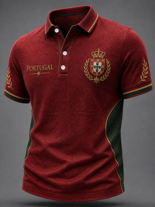 Camiseta casual masculina com estampa de futebol português