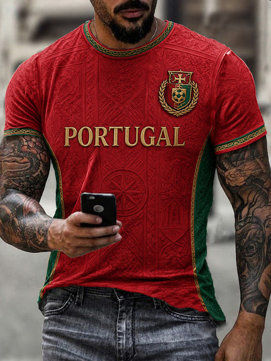 Camiseta masculina com estampa da seleção de futebol de Portugal