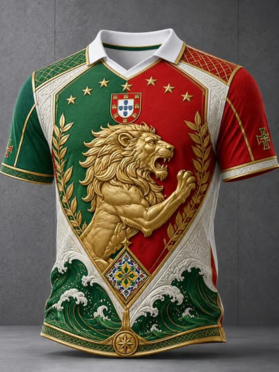 Camiseta masculina estampada com futebol português