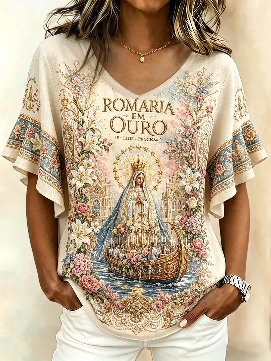 Women's Festas d'Agonia Portugal Arte Estampada T-shirt