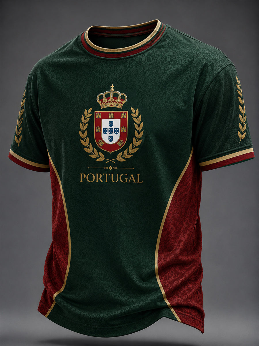 Camiseta masculina estampada com futebol português