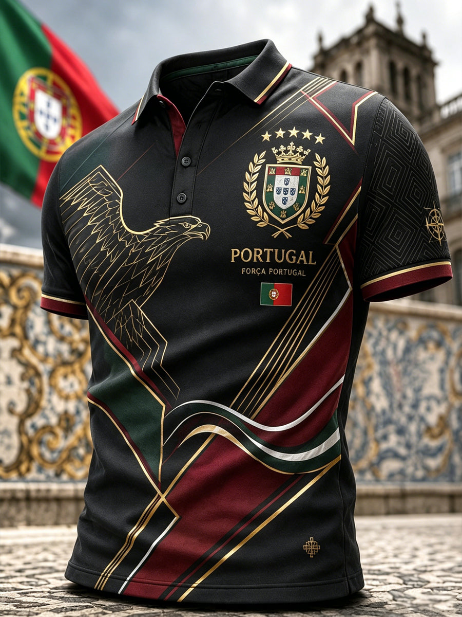 Jogo de futebol português masculino Cheering Element Polo Art Print