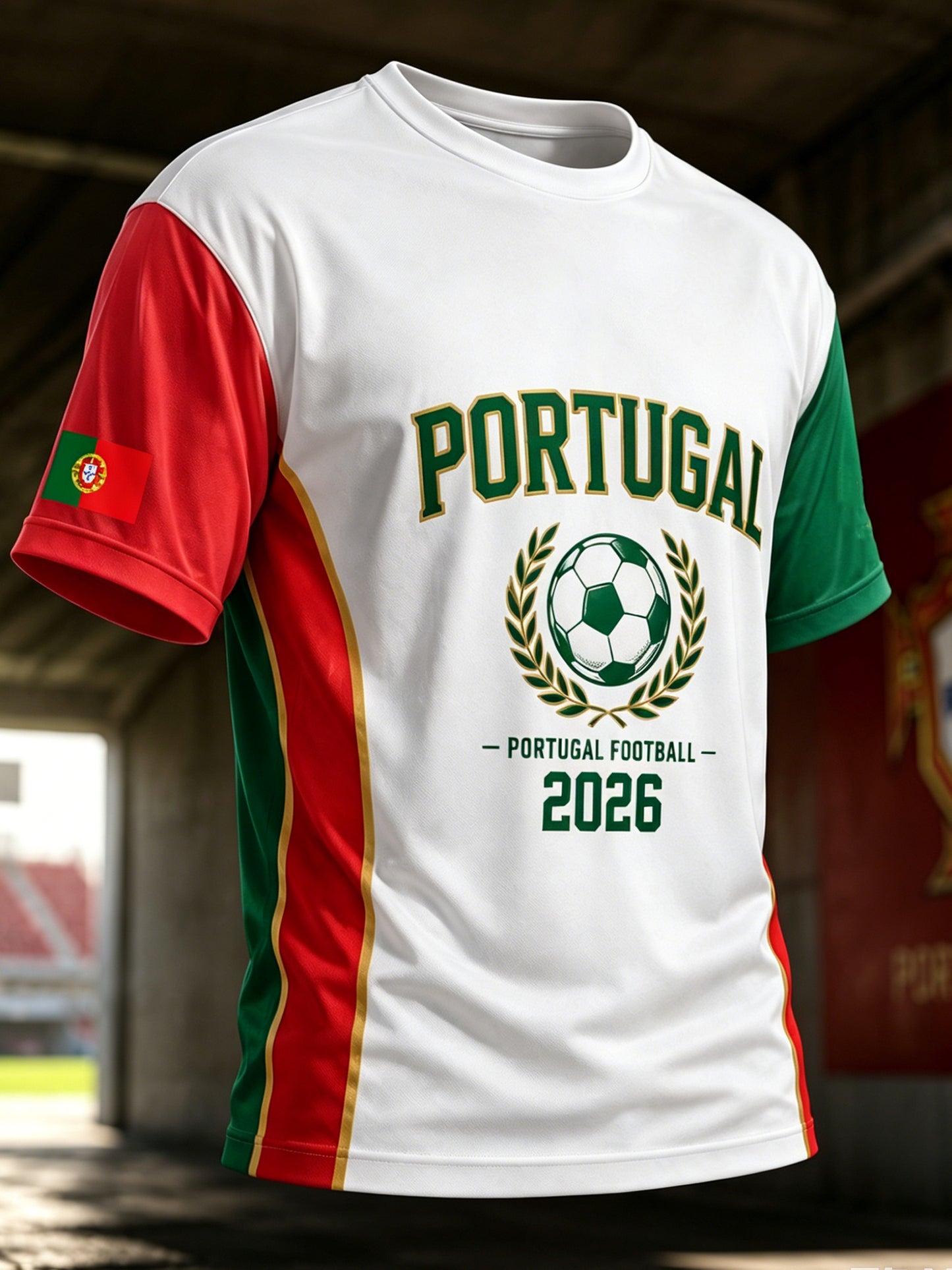 Men's Portugal Football Match Cheer Art Print T-shirt