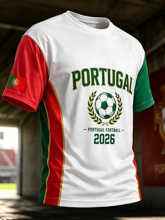 Men's Portugal Football Match Cheer Art Print T-shirt