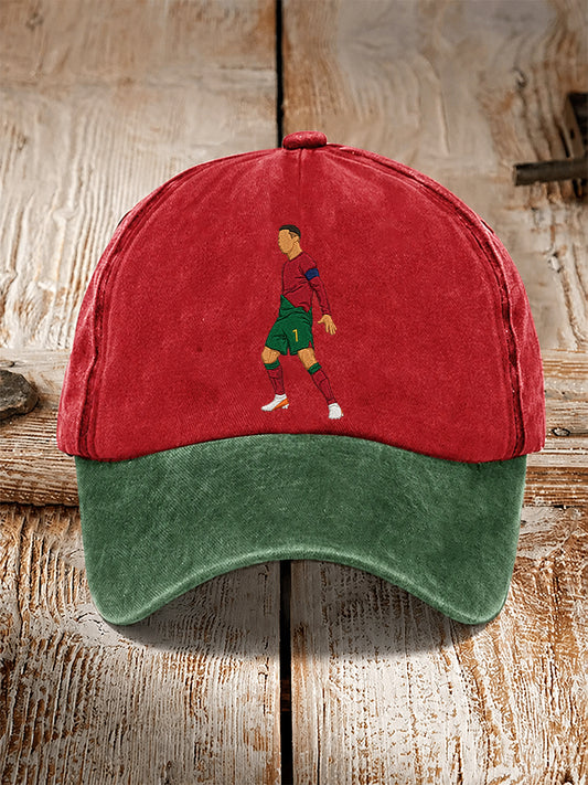 Futebol jogador impressão casual unisex cap