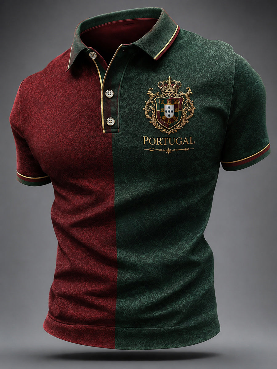 Camiseta casual masculina com estampa de futebol português