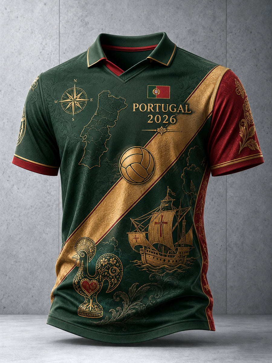 Camisa Casual de Futebol Masculino 2026 Portugal