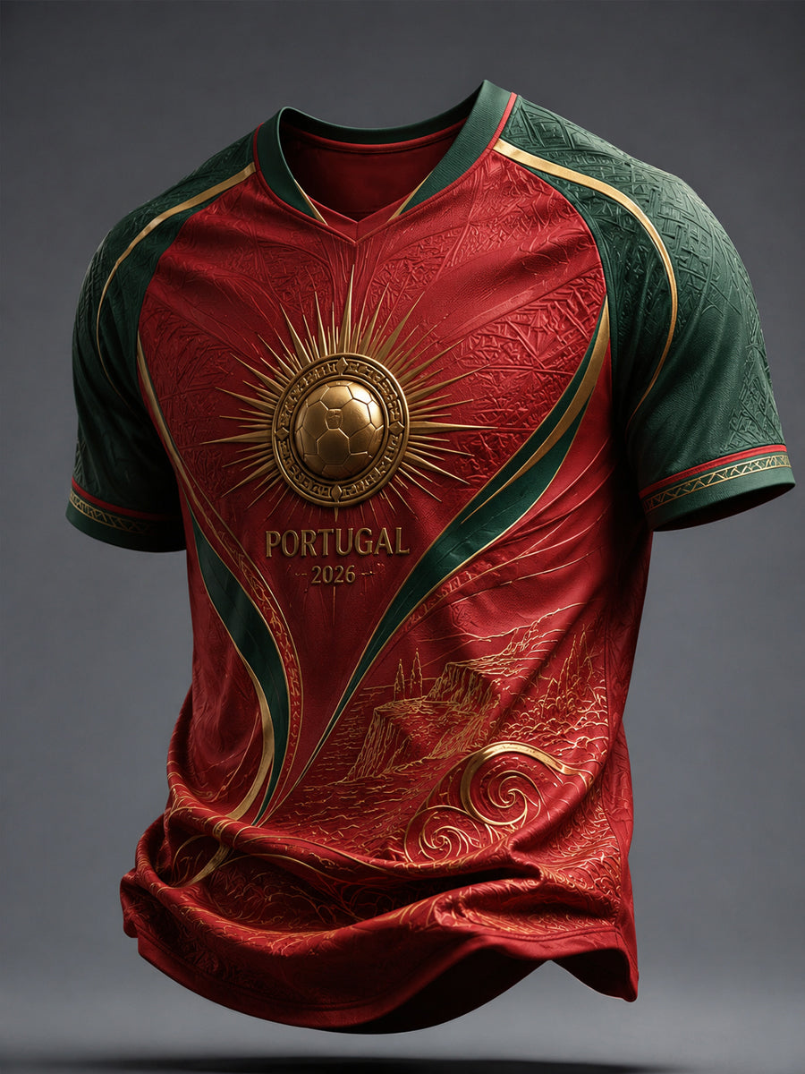 Camiseta V-Neck Masculina 2026 Portugal Classic