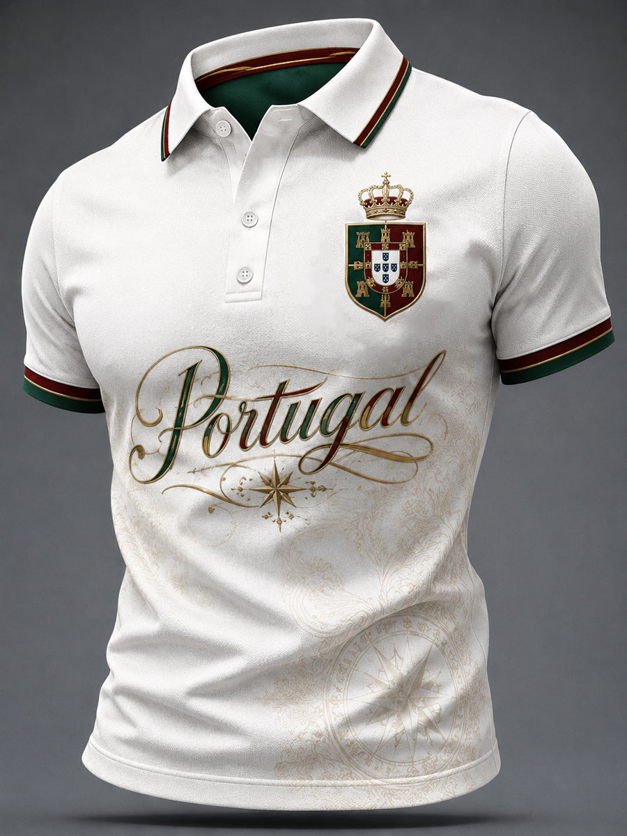 Futebol Português Masculino de Impressão Casual Top
