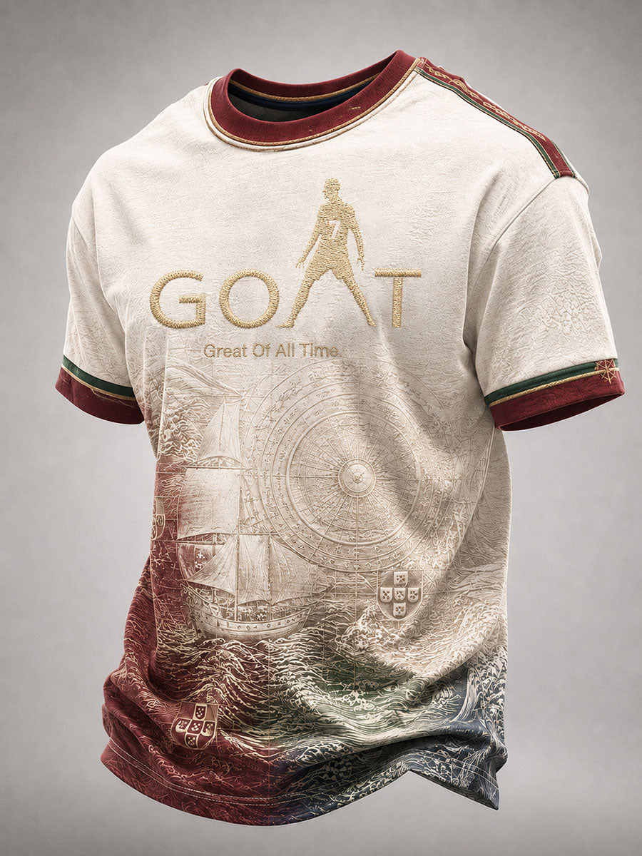 Camiseta casual estampada com jogador de futebol famoso para homens