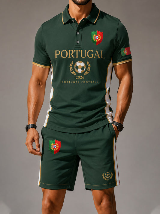 Polo com estampa artística de apoio à seleção portuguesa de futebol masculino