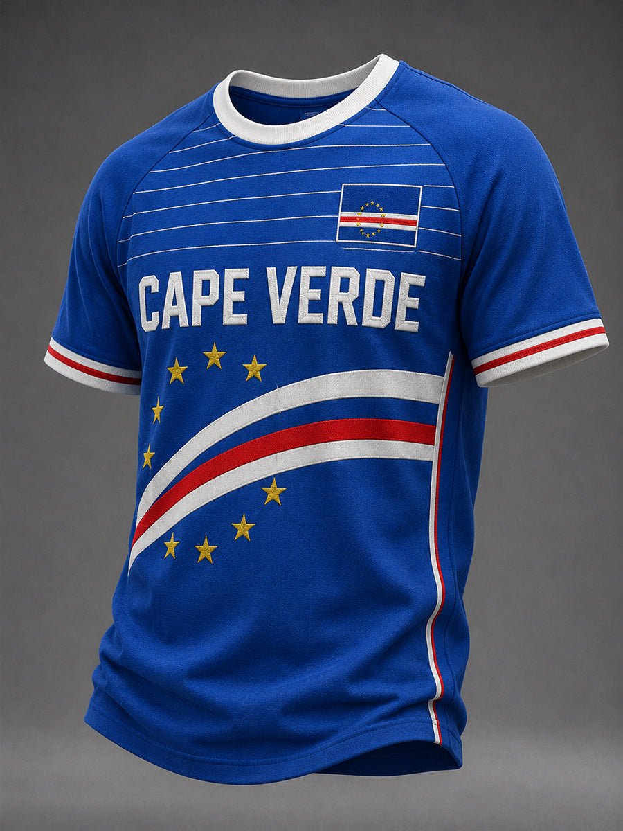 Presente masculino para fãs de futebol: camiseta casual de manga curta com gola redonda e estampa